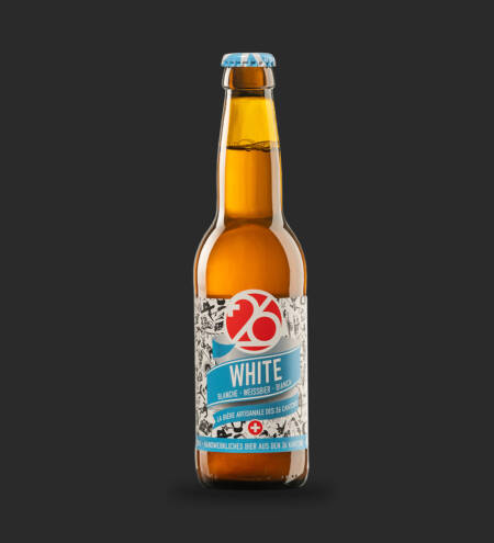 bouteille de la bière blanche 26 produite par l'entreprise swiss craft drinks sa