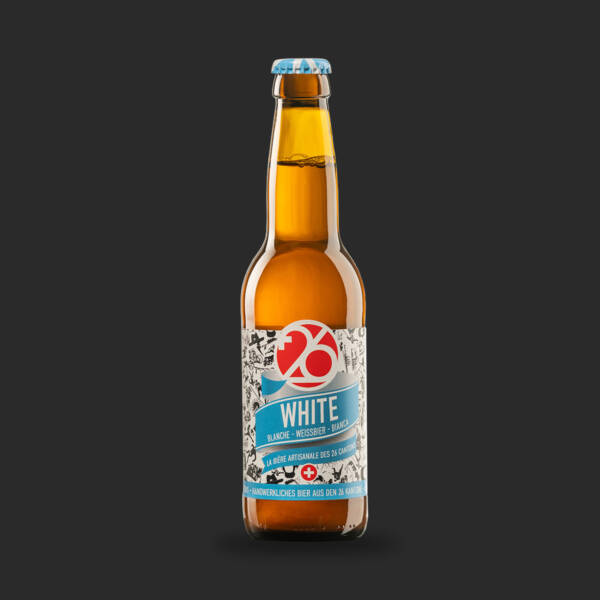 bouteille de la bière blanche 26 produite par l'entreprise swiss craft drinks sa