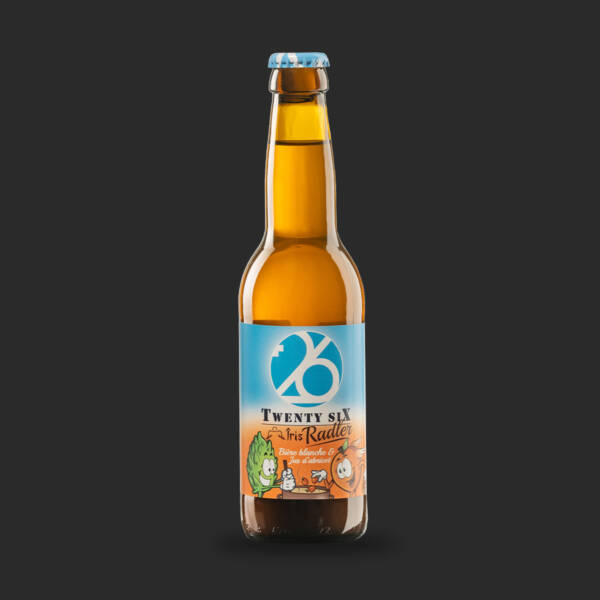 bouteille de radler blanche 26 et abricot iris produite par l'entreprise swiss craft drinks sa