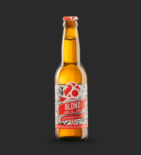 bouteille de la bière blonde 26 produite par l'entreprise swiss craft drinks sa