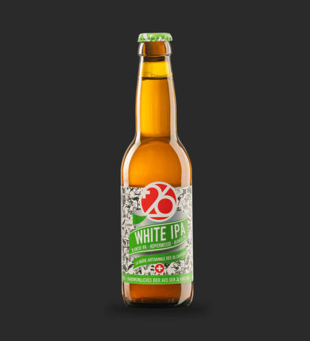 bouteille de la bière blanche ipa 26 produite par l'entreprise swiss craft drinks sa