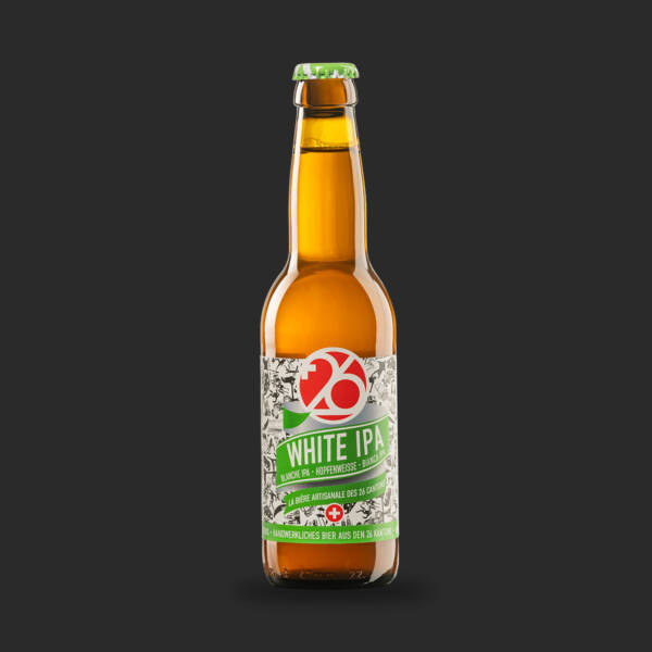 bouteille de la bière blanche ipa 26 produite par l'entreprise swiss craft drinks sa