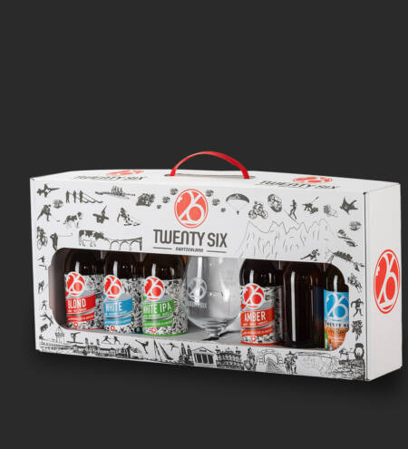 coffret découverte de bière de la marque 26 produites par l'entreprise swiss craft drinks à Monthey, valais, suisse